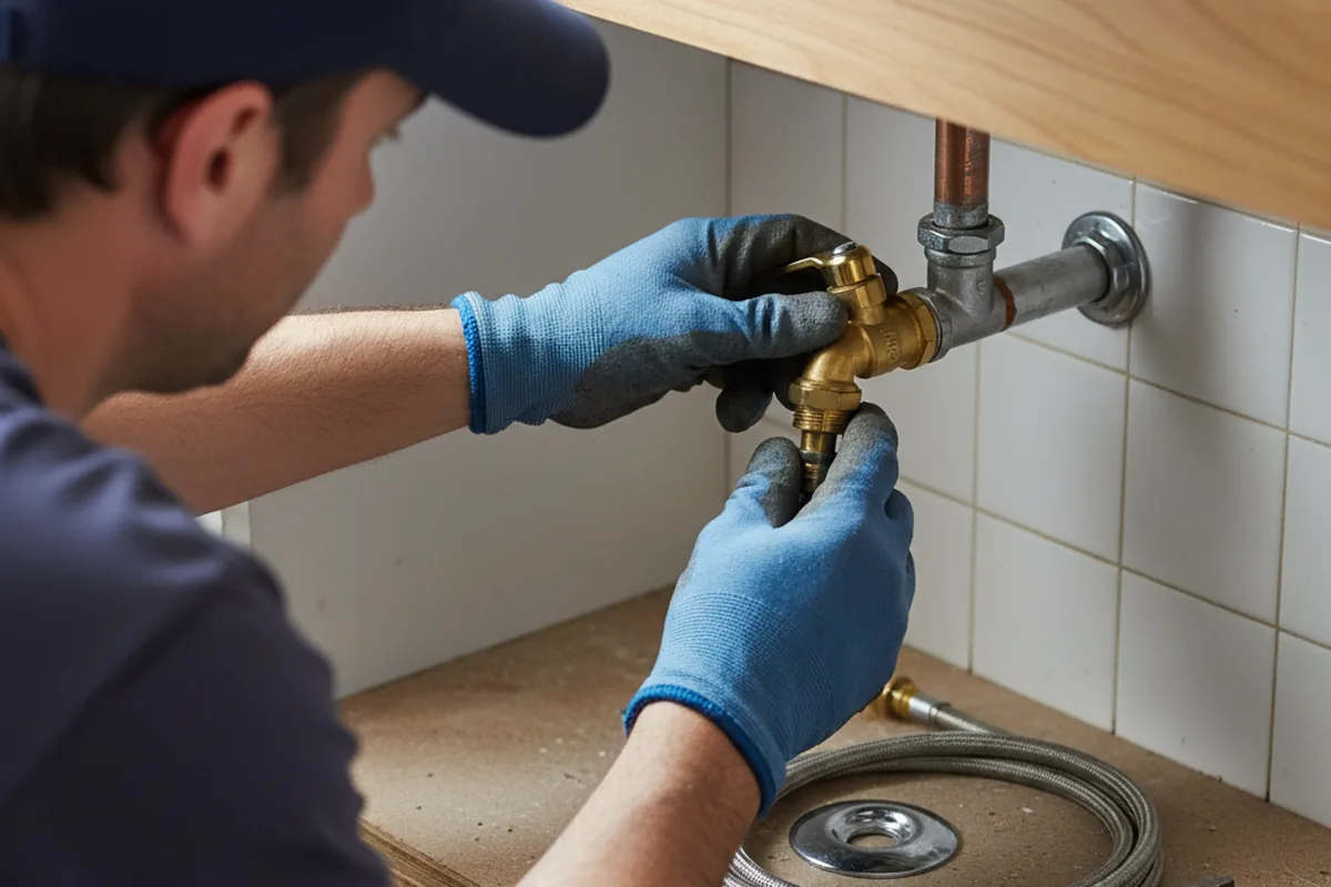 Shutoff valve and fitting work during Faucet and Fixture Repair in Martinsville